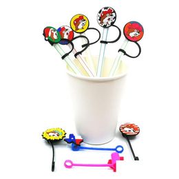 Drinking Straws Custom Texas Style Pattern Soft Sile St Toppers Accessories Er Charms Reusable Splash Proof Dust Plug Decorative 8Mm Dhmlc