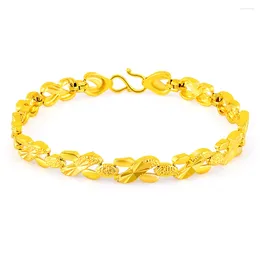 Charm Bracelets 24K Real Gold Bracelet Car Flower Plated For Women's Wedding Jewellery Gifts