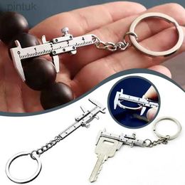 Keychains Lanyards Portable Mini Vernier Caliper Keychain Mini Metal Ruler Car Key Chain Movable Vernier Caliper Ruler Model Keychain Keyring Gift ldd240312