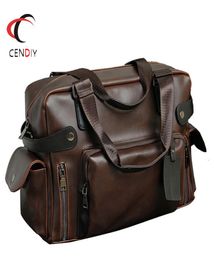 Fashion Handbag Crazy Horse Leather Men Briefcase Brand Luxury Men Messenger Bag for Men Travel Bag Male Business Shoulder Bags LJ2369222