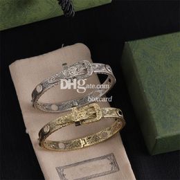 Vintage Copper Pattern Bracelets Bangles Designer 18K Gold Plated Bracelets With Box Sets Jewellery Gift