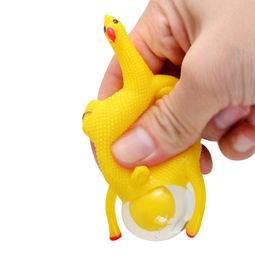 Funny Gadgets Party Prank Joke Toys Anti Stress Squeeze Chicken Egg Laying Hens Stress Relief Keychain Tricky Toy 920 V29115101