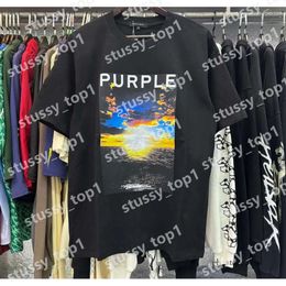 Purple Jeans T Shirt Designer Men Women Inset Purse Fashion Shirt Crewneck Collar Regular New Style Fit Cotton Print Tops US S-Xl More Color Purple Brand Tshirt 495