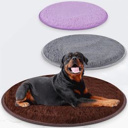 Pet Dog Puppy Cat Kennel Pad Bed Cushion Coral Fleece Mat Warm Soft Blanket Dog Bed Round Dog Beds For Large Dogs Washable347E