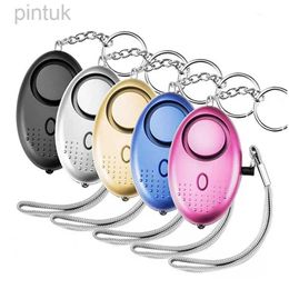 Keychains Lanyards 130DB Siren Song LED Portable Emergency SOS Security Self Defense Alarm Keychain Personal Alarm for Women Children Elders ldd240312