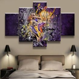 wall painting Canvas Print Basketball player 5 Pieces Pictures Modern Wall Art Painting Home Decorative Modular3280