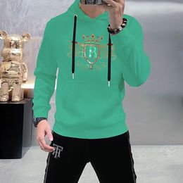 Fashion NEW men's hooded sweatshirt trendy brand hot diamond embroidered top with Personalised pullover