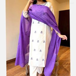 Ethnic Clothing Kurti Pant With Dupatta Wedding Party Wear Women Embroidery WorkGift