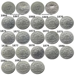 US A Set OF 1866 -1883 20PCS Five Cents Nickel Copy Coins Medel Craft Promotion Cheap Factory nice home Accessories243p