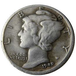 US Mercury Head Dimes 1942 1-P-D Silver Plated Promotion Copy Craft Factory nice home Accessories Coin298G