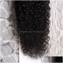 Pre-Bonded Hair Extensions Natural Colour Afro Kinky Curly 100G Human Pre Bonded Fusion I Tip Stick Keratin Double Dn Remy Extension172 Dhtez