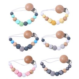 New Silicone Beads Dummy Clip Holder Soother Pacifier Clips Chain for Baby Teething Toys Chew Gifts Accessories BPA Free