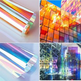 Raw Material Self adhesive with Glue dichroic iridescent vinyl film pet decorative film Cosplay DIY Decor 45cm Width 210317291K