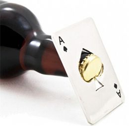 creative Stylish Poker Playing Card Ace of Spades Bar Tool Stainless Steel Soda Beer Bottle Cap Opener Gift WA20682568014