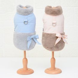 est Dog Cotton Padded Down Jacket Two Feet Autumn and Winter Pet Clothes for Small Size Blue Pink Colours Coat Y200330264f