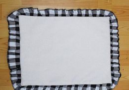 50pcs Sublimation Pillow Case Blank white Graid Decoration Linen heat transfer size 4545cm7917400