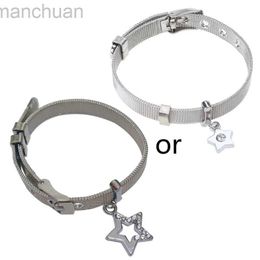 Bangle Y2K Harajuku Star Charm Steel Belt Bracelet Bangle for Women Egirl Punk Cool Pentagram Bracelet On Hand Jewellery ldd240312