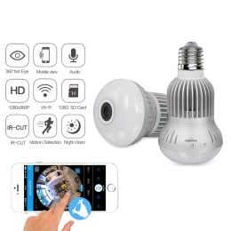 Fishhooks New Hd Wifi Mini Fisheye Bulb Panoramic Cam Video Home Security 360 Degree Ir Night Vision Smart Surveillance Ip Lamp Camera