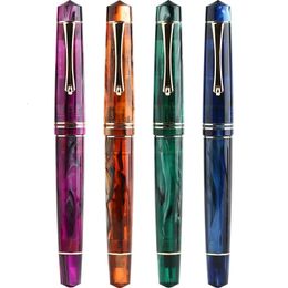 Majohn m800 Resin Fountain Pen Colourful Golden Clip 05mm F Nib Writing ink pens business Office School Stationery Gift Pens 240229