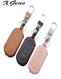 Leather Car Key Case 3 Buttons Folding Remote Control Protect Cover For Fiat 500 500C 500L 500X Brava Ducato Fiorino Panda Stilo7170230