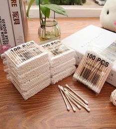 100pcsPack Bamboo Cotton Buds Swabs Medical Ear Cleaning Wood Sticks Makeup Health Tools Tampons Cotonete9408037