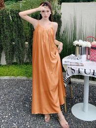 Casual Dresses Summer Fashion Women Dress Chic Sweet Sexy Backless Folds Loose Maxi Party Prom Beach Robe Femme Mujer Vestidos Fiesta