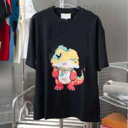 Men's T-Shirts designer GU Gujia Correct High Edition 24SS New the Year of Loong Short Sleeve Classic Letter Little Flying Dragon Printed T-shirt Couple 1ESX