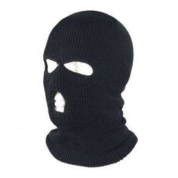 Winter Warm Men's Skiing And Riding Headband Three Hole Knitted Hat Sports Face Mask 991647