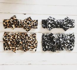 Children039s Printing Stretch Cloth Leopard Bowknot Kid Girls Fabric Headband Baby Hair Accessories Pretty Kids Hair Decor4559050