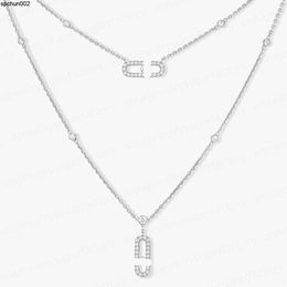 Hot Sales High Quality Classic Messik Series Single Three Diamond Sliding Asymmetric Necklace for Women Designer Jewellery Party Wedding Luxury Lovers Gift {category}