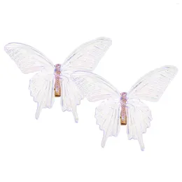 Bandanas 2 Pcs Transparent Large Butterfly Hair Clip Tiara Accessories For Girls Animal Clips Thin Plastic Women's Kids