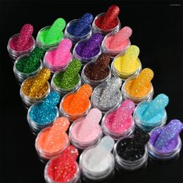 Nail Glitter 24 Colours Set Sugar Sand Powder For Nails Shiny Iridescent Colourful Chrome Pigment Dust Crystal Diamond Manicure Decor