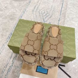 Designer chinelo mulheres moda bordada lona plana mules plataforma bordada linho salto alto sandália plataforma sliders sapatos z2ab #