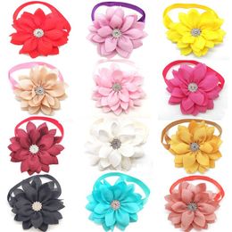 30 Pcs Pet Dog Bow Tie Flower Style Beautiful Puppy Dog Cat Bow Tie Adjustable Collar Necktie Accessories For Small287l