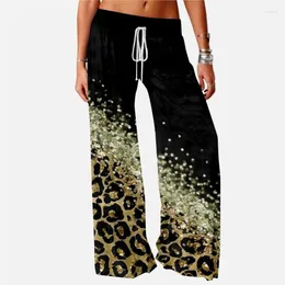 Women's Pants Ladies Casual Hawaiian Holiday Style Vacation Travel Leopard Print Colour Contrast Loose Wide Leg