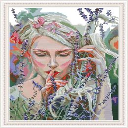 Mix 2 in 1 Listen to quiet cross stitch kit Handmade Cross Stitch Embroidery Needlework kits counted print on canvas DMC 14CT 11292e