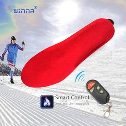 Winter Foot Warmer Insoles USB Electric Rechargeable Heated Shoes Insert Pads with Controller Outdoor Sports Thermal Insoles 240304