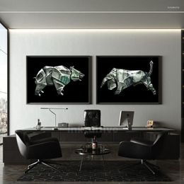 Paintings Bull Bear Wall Street Art Canvas Painting And Posters Prints Pictures For Living Room Home Decoration FramelessPaintings339R
