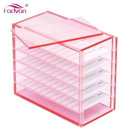 Toys Fadvan Eyelash Extension Storage Box 5 Layers Acrylic Pallet Lash Holder False Eyelashes Storage Box for Individual Lash Display