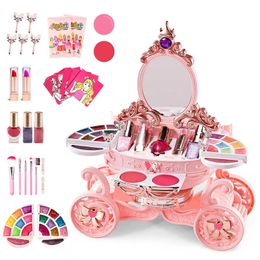 Simulation Cosmetics Set Girl Makeup Toys Baby Pretend Play Nail Polish Lipstick Accessories Doll For Children 3 Years Gift 240301
