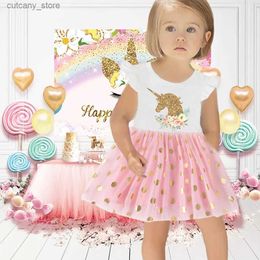 Girl's Dresses Birthday Dress Girls Pink Tutu Party Dress baby tulle dress Birthday Outfit Girls Costume 6M-4Y L240311