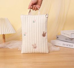 Saco de fraldas de bebê de algodão bolsa de viagem carrinho de armazenamento sacos de armazenamento da coreia do sul bonito urso bordado bolsa de mamãe bolsas