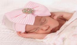 Newborn Hospital Hat Infant Baby Knit Hat Cap with Big Bow Soft Cute Knot Nursery Beanie2659452