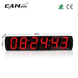 GANXIN Sell 6 inch 6 Digits Indoor Clock Large LED Display Digital Office Clock Pro Garage Edition Wall Timer245e