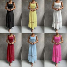 Рекомендации по продаже Весенние и летние повседневные платья Однотонное длинное женское платье