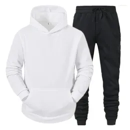 Men's Tracksuits Spring Autumn Sweatshirts Set 2024 Simple Casual Hoodie Pants Outdoor Sports Fitness Jogging Sportswear Clothing