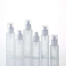 20ml 30ml 40ml 50ml Spray Lotion Pump Glass Emulsion Bottle Black White Plastic Cap Cosmetic Containers Bottles F3341 Dltvf Mvxtx