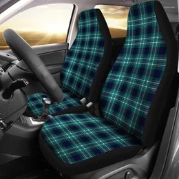 Car Seat Covers Green Plaid Pair 2 Front Cover For Protector Accessory