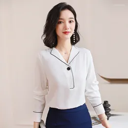 Women's Blouses Fashion Women Shirts Ladies Office Uniform Tops Long Sleeve Work Wear Clothes OL Styles