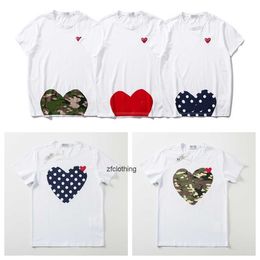 Designer TEE Mens T-Shirts CDG Com Des Garcons Little red Heart Play T shirt White Medium tee cc 66N8